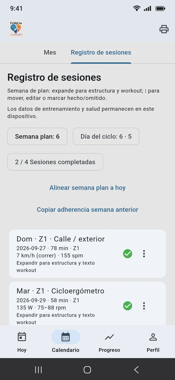 Android · Registro de sesiones